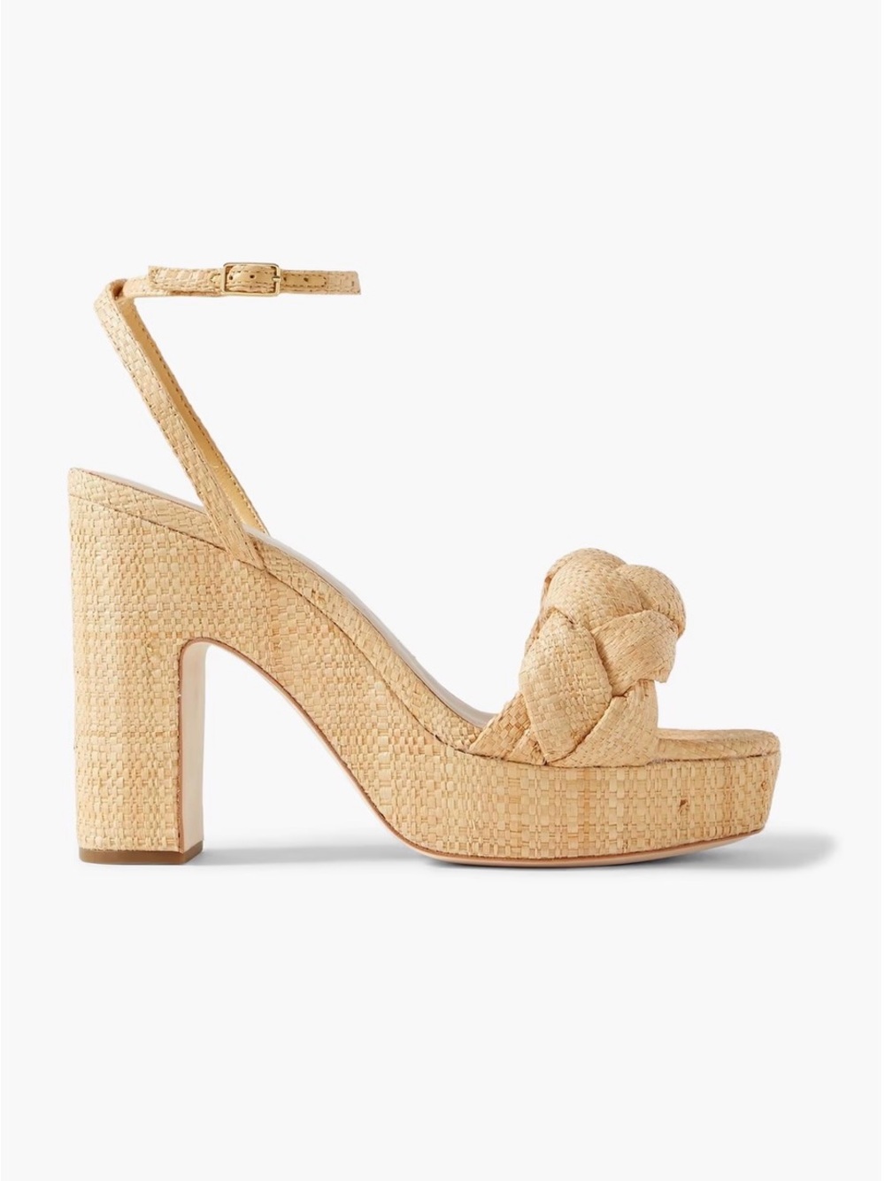 Loeffler Randall Fae braided raffia platform sandals in Beige